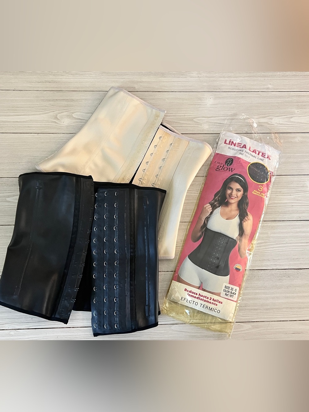 BUNDLE (2) Colombian Latex Waist Trainers Ann Chery & Let It Glow Sz 32/34 S